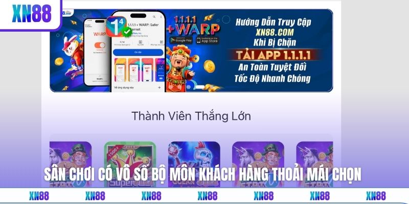Sân chơi có vô số bộ môn khách hàng thoải mái chọn